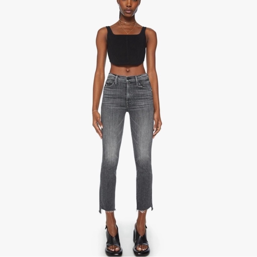 MOTHER The Insider Crop Step Chew Jeans in Train Stops Size 27